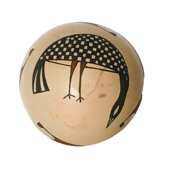 Mata Ortiz Artist Ismael Flores Polychrome Small Bowl Mexico Signed Pottery Fish - Picture 2 of 11